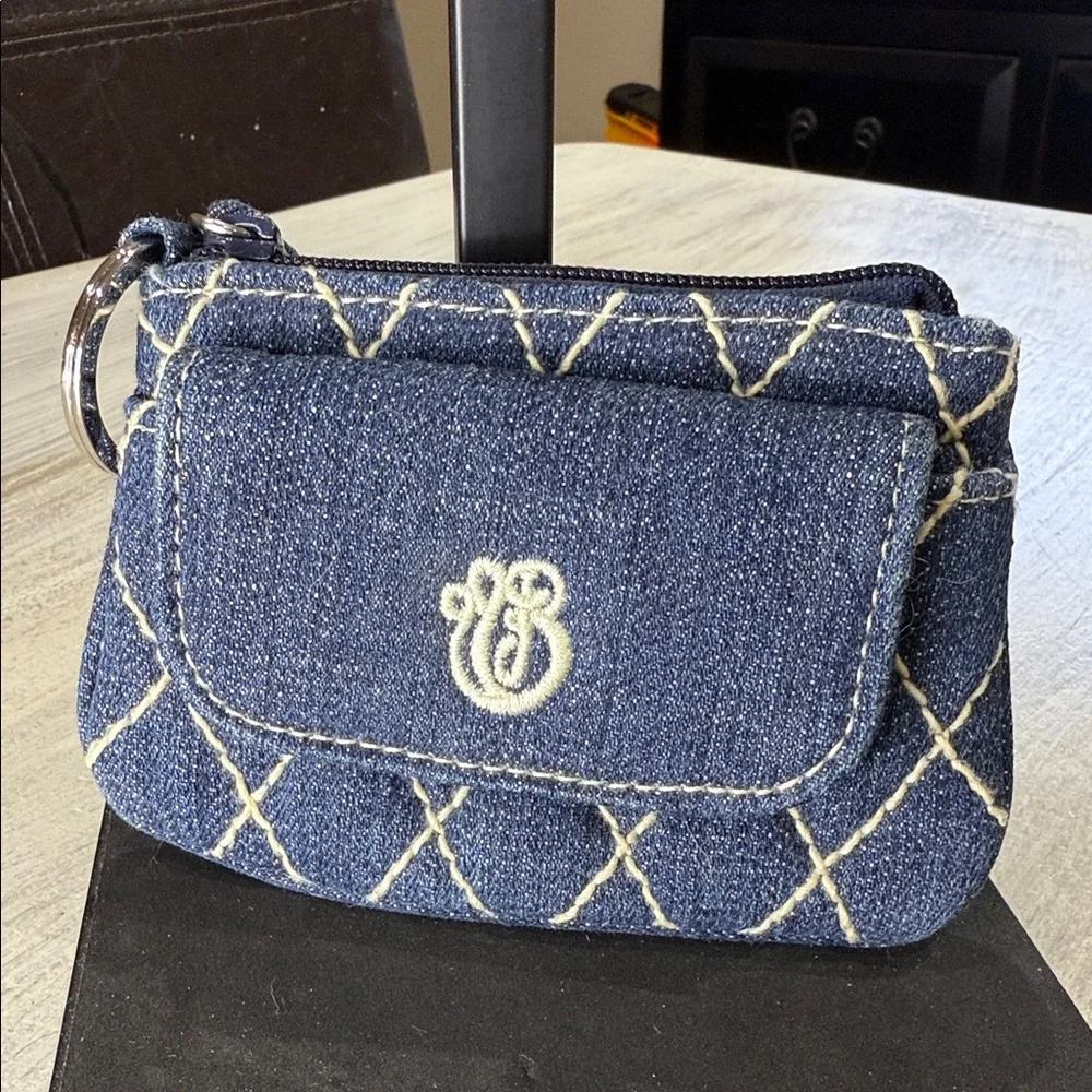 Vera Bradley Blue Denim Quilted Wristlet